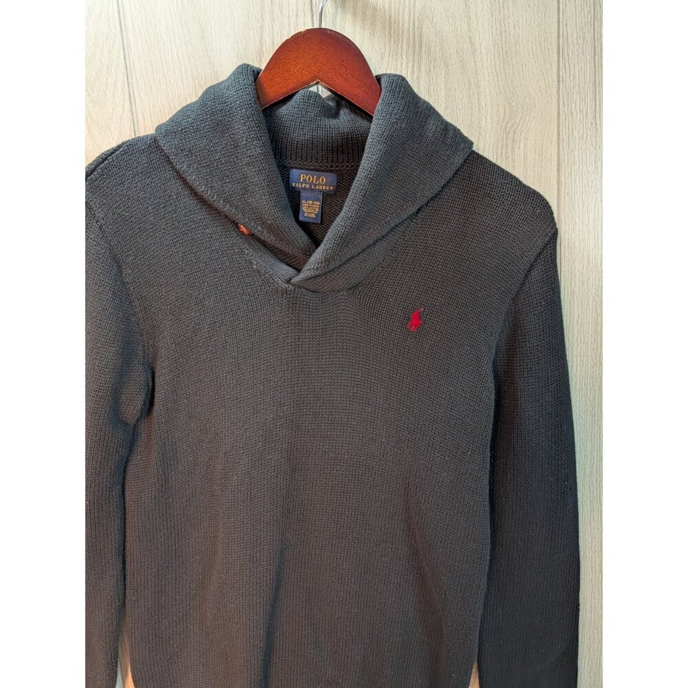 Polo Ralph Lauren Boys Black Shawl Collar Button Sweater Size XL 18-20 - Picture 2 of 6